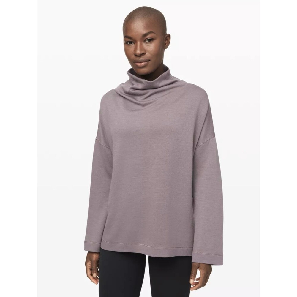 Lululemon Principal Dancer Gray Merino Wool Funnel Neck Pullover Sweater Medium